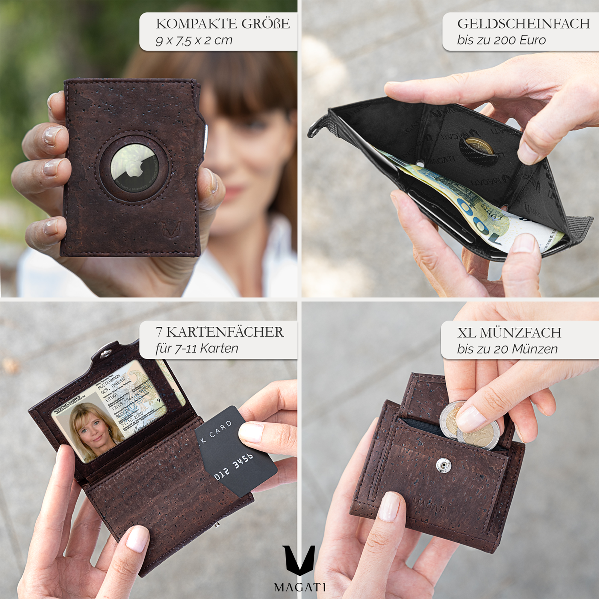 Slim Wallet il Santo mit AirTag Hülle