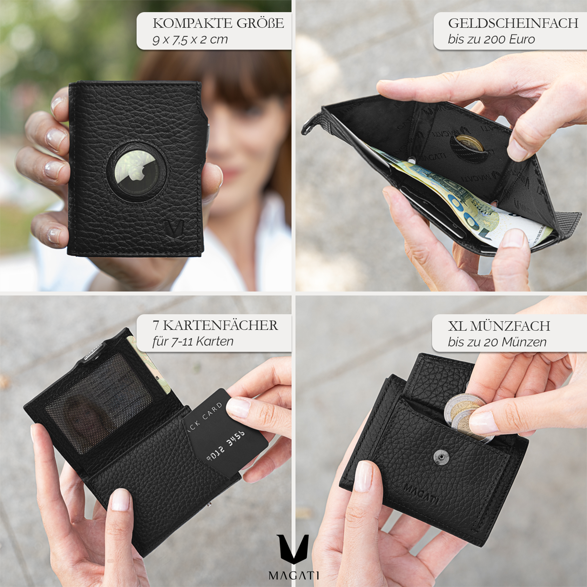 Slim Wallet il Santo mit AirTag Hülle