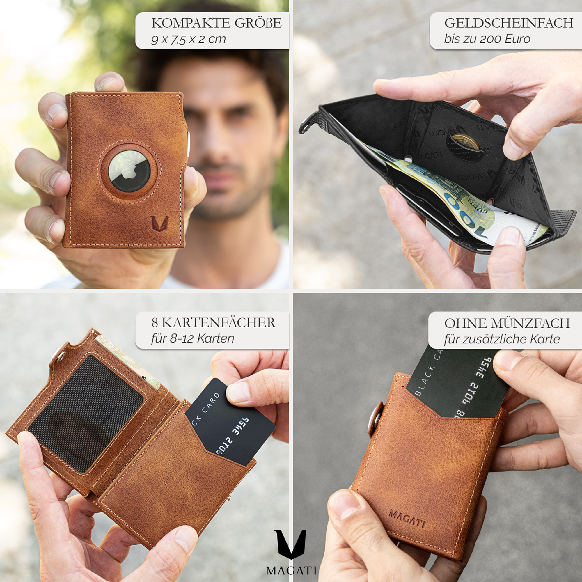 Slim Wallet il Santo mit AirTag Hülle