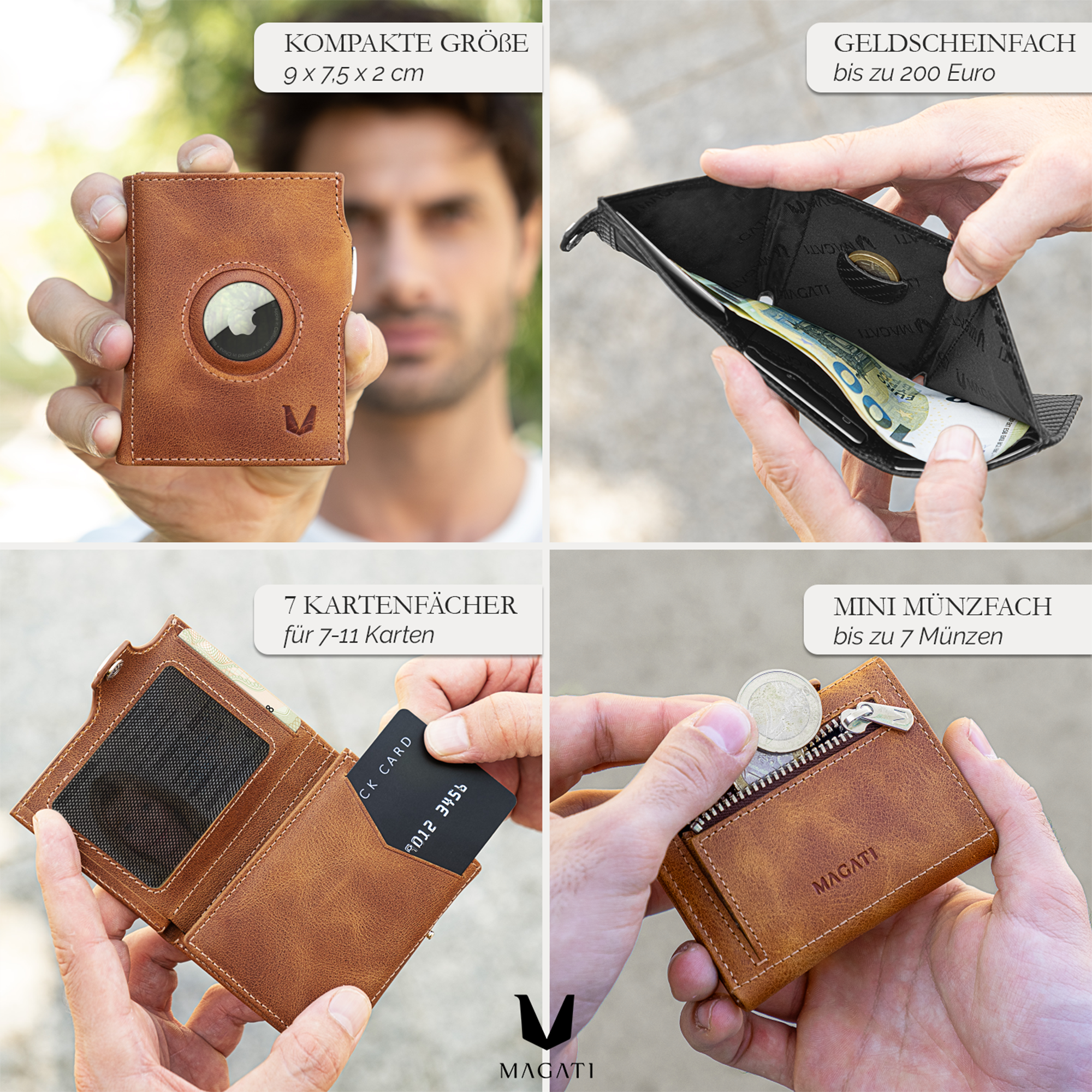 Slim Wallet il Santo mit AirTag Hülle