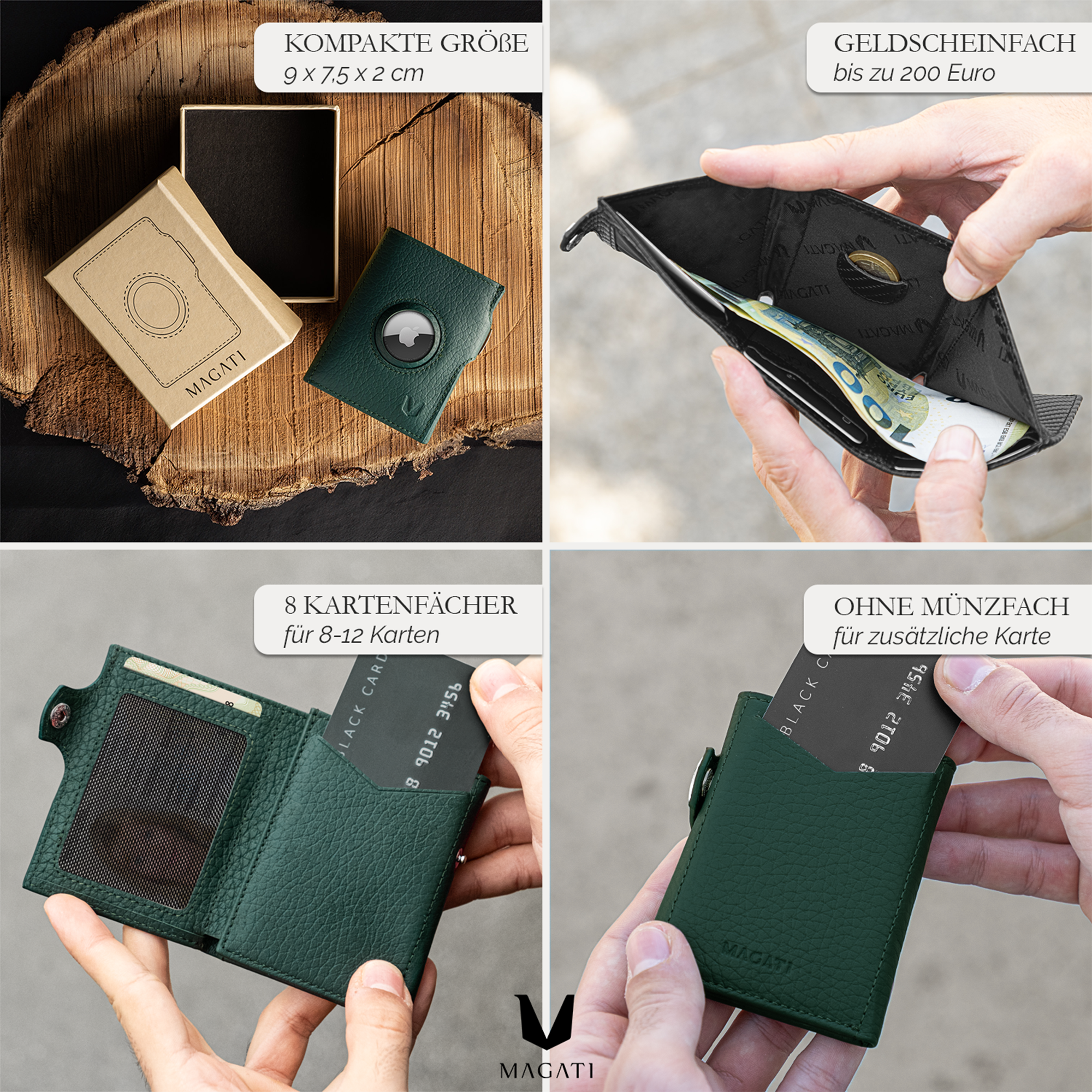 Slim Wallet il Santo mit AirTag Hülle