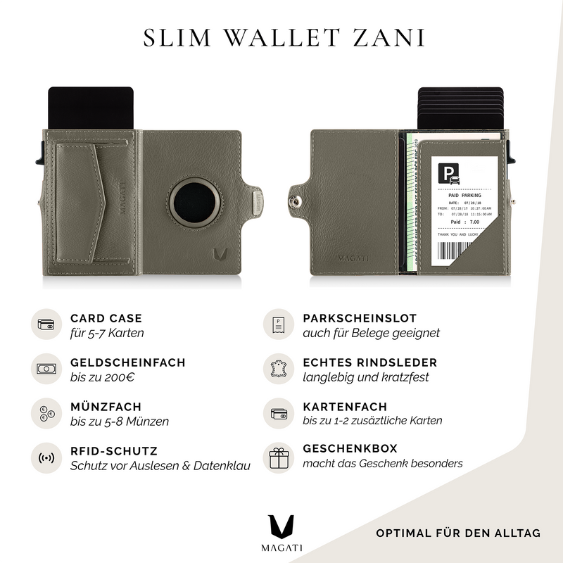 Slim Wallet ZANI mit AirTag Hülle
