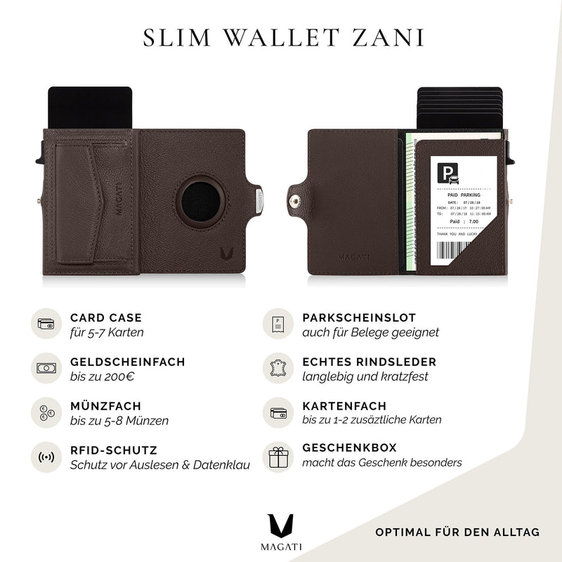 Slim Wallet ZANI mit AirTag Hülle - MAGATI