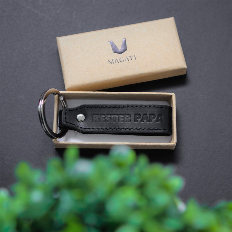 Leather Key Chain "Bester Pa pa"